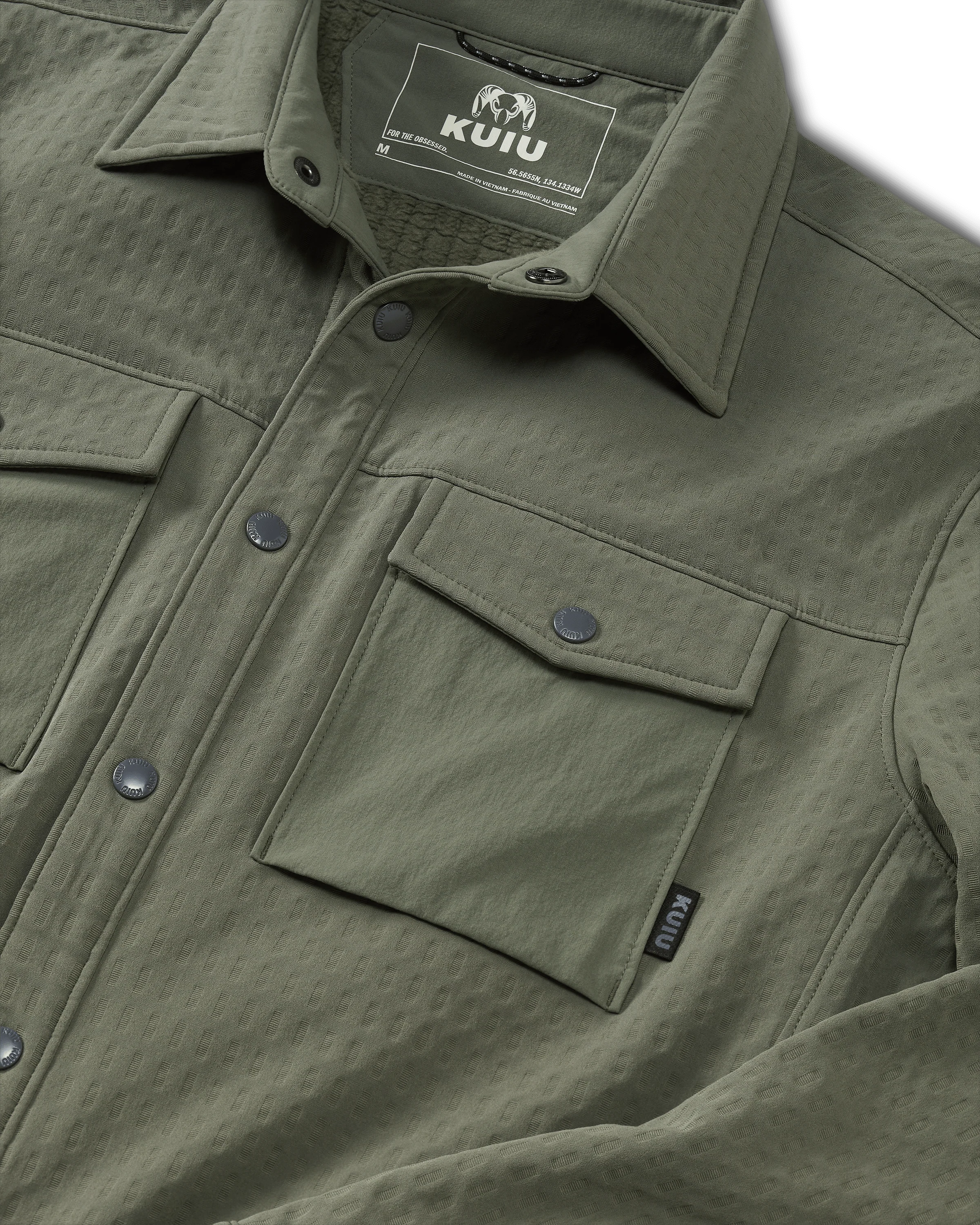 Blockfield Fleece Shirt Jacket | Dark Sage - Image 3