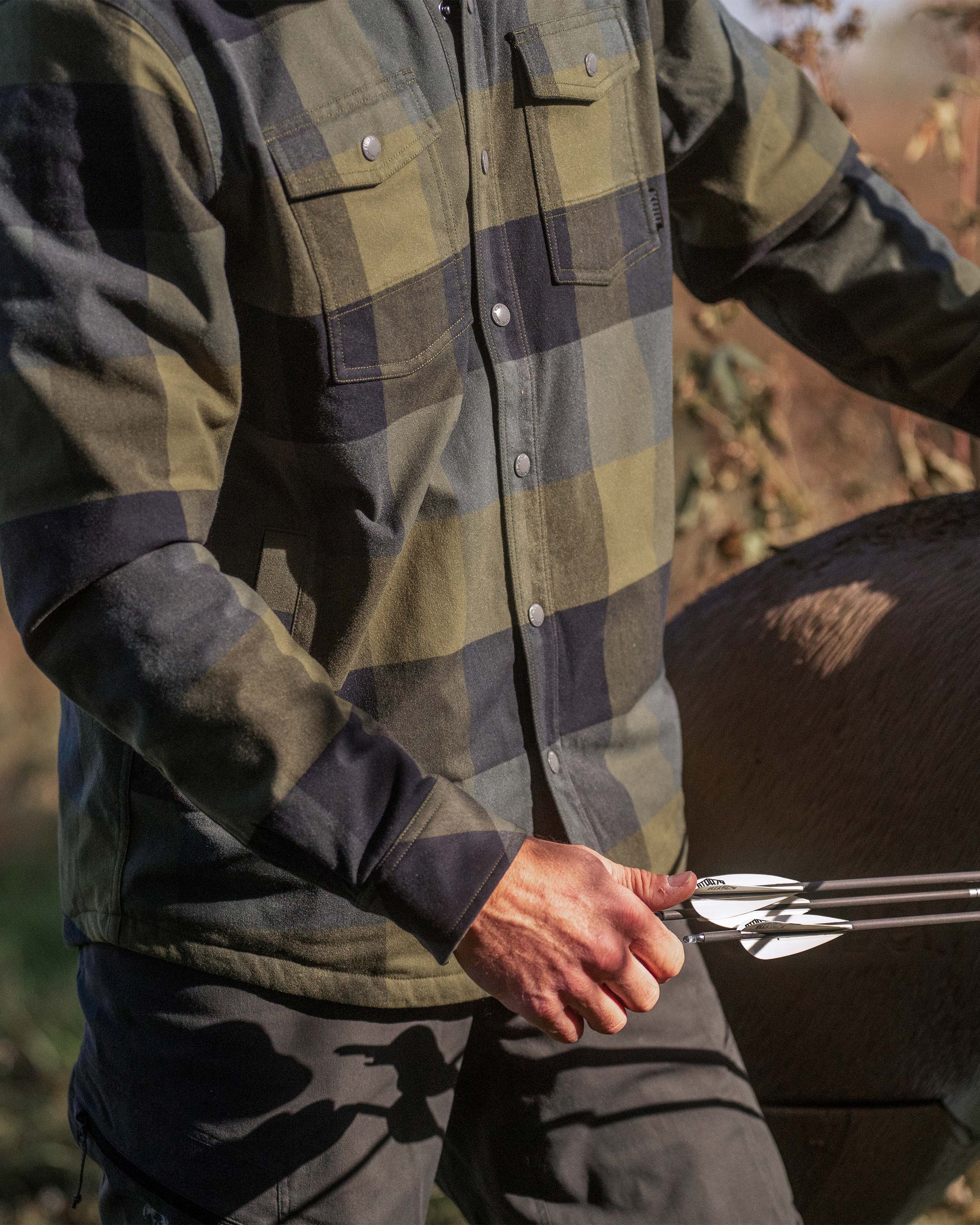 Field Flannel Fleece Shirt Jacket | Verde Plaid - Image 8