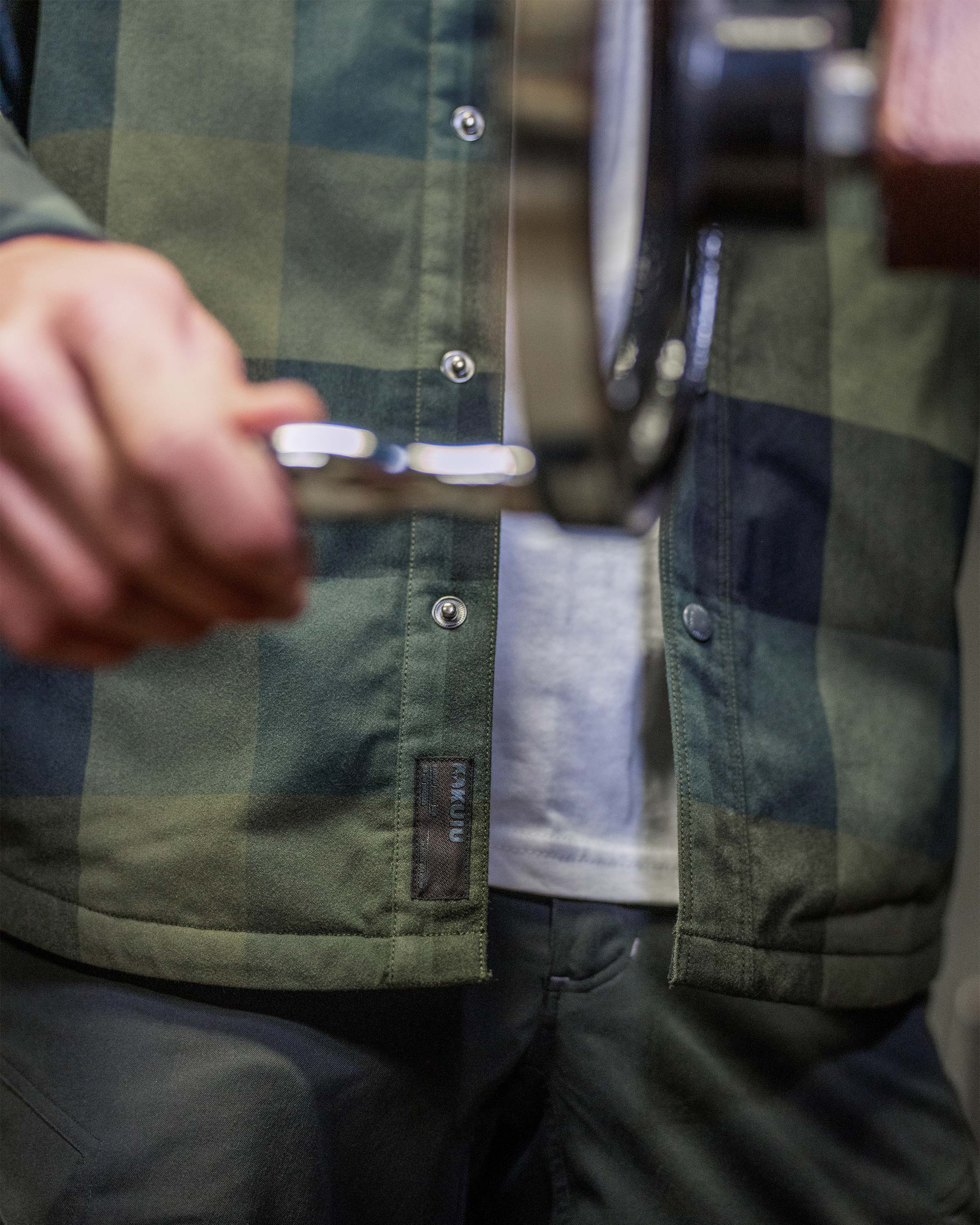 Field Flannel Fleece Shirt Jacket | Verde Plaid - Image 9